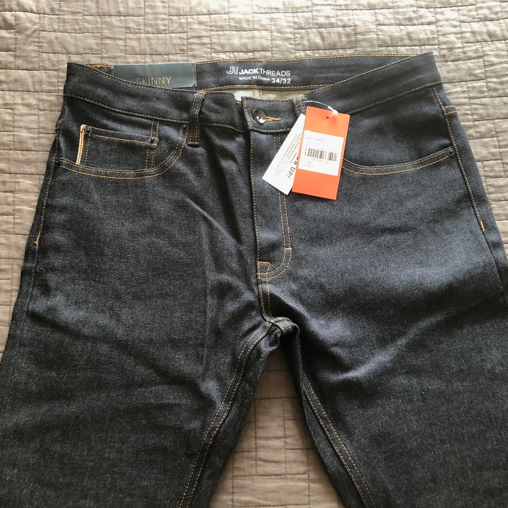 Men's Skinny Stretch Selvedge Jeans (Jackthreads)